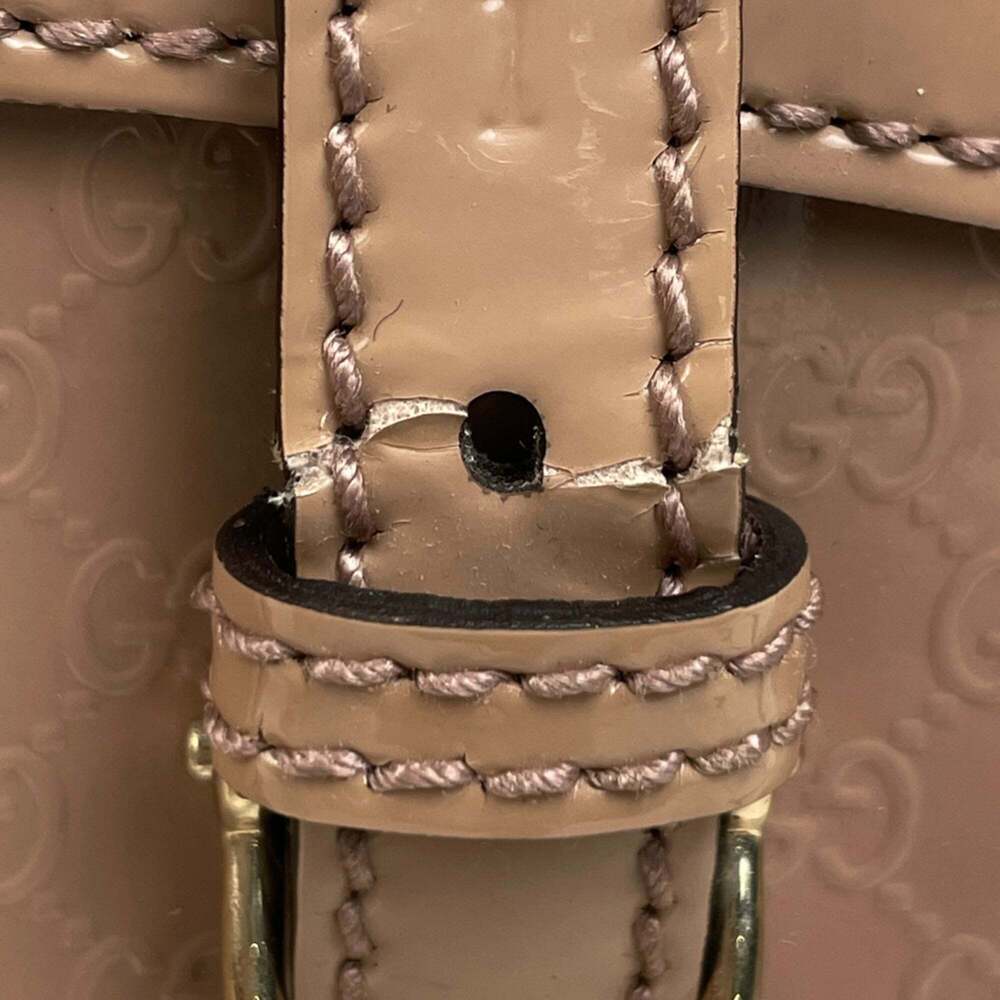 Gucci Micro Guccissima Handbag, 2-Way Shoulder Bag with GG Pattern, Patent Le... - Picture 5 of 11
